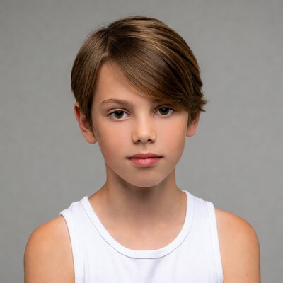 Boy with short brown hair