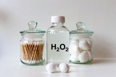 Hydrogen Peroxide with Cotton Swabs and Balls