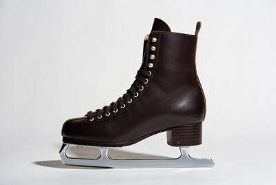 Brown leather figure skates