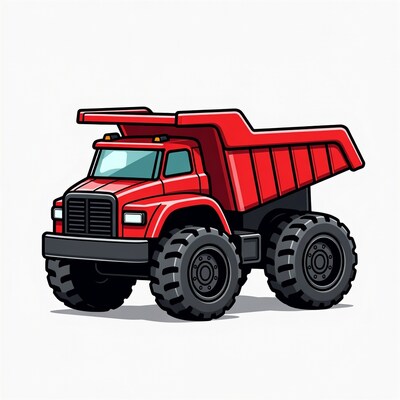 Red Dump Truck Illustration