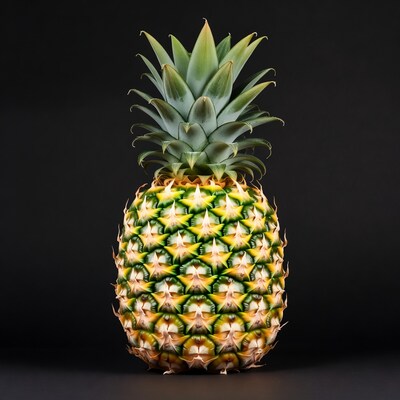 Pineapple on black background