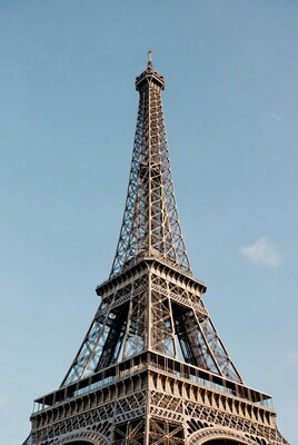 Eiffel Tower against blue sky