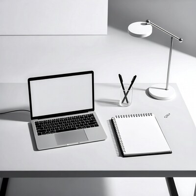 Laptop Notebook Lamp Desk Setup