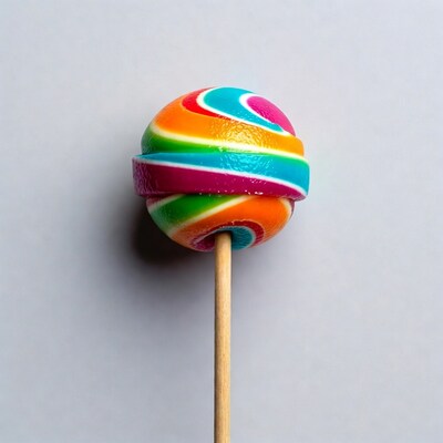 Rainbow Swirl Lollipop on Stick