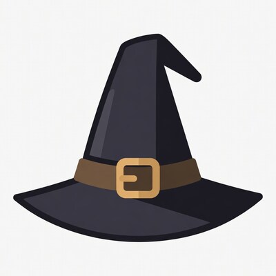 Black Witch Hat with Buckle