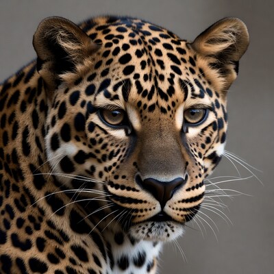 Close-up leopard face with spots