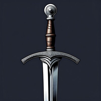 Ornate Medieval Sword Illustration