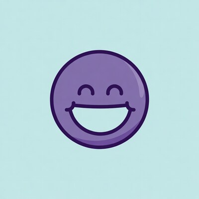 Purple Smiling Emoji Illustration