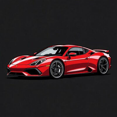 Red Lamborghini Huracan illustration