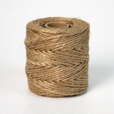 Coiled Jute Twine on White Background