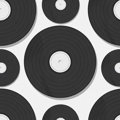Vinyl Records Pattern Illustration