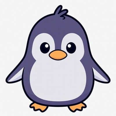 Cute cartoon penguin illustration