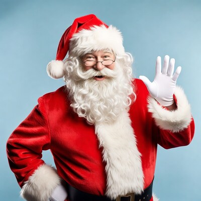 Smiling Santa Claus waving hand