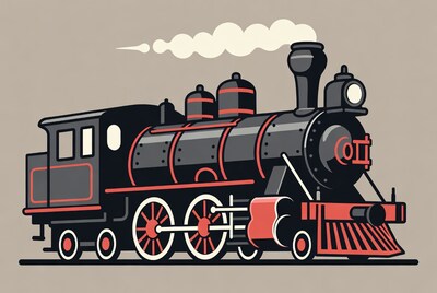 Steam locomotive illustration