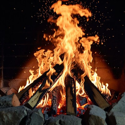 Blazing Campfire with Sparks