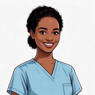 Smiling African-American nurse illustration