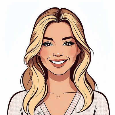 Smiling blonde woman illustration