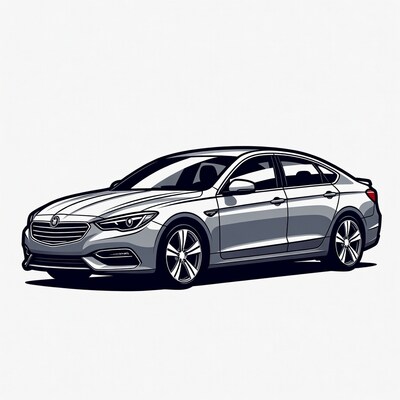 Silver Holden sedan illustration