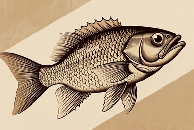 Black Sea Bream Fish Illustration
