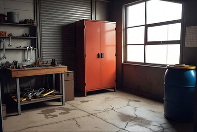 Industrial Garage Workshop with Tools