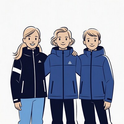 Three blonde kids in hoodies standing together