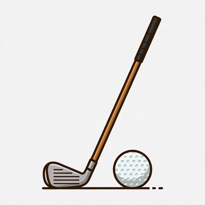 Golf club and ball illustration