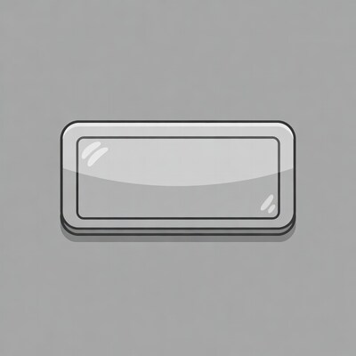 Shiny Blank Button on Gray Background
