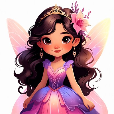 Cute fairy girl with wings