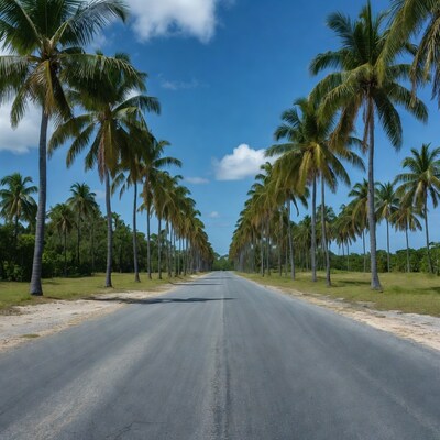 Palm Tree Lined Road