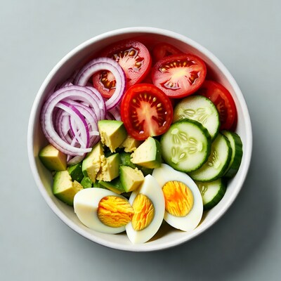 Avocado Egg Tomato Cucumber Salad