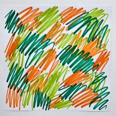 Green and Orange Marker Strokes