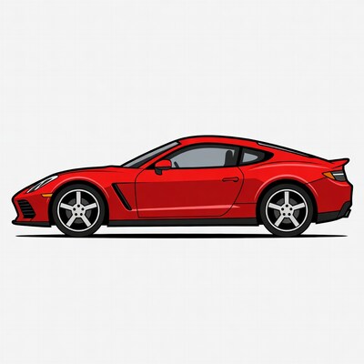 Red Porsche 718 Cayman illustration