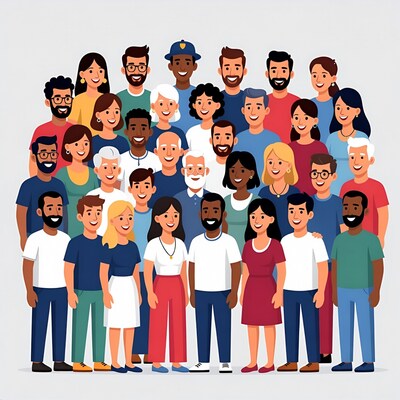 Diverse group of people illustration