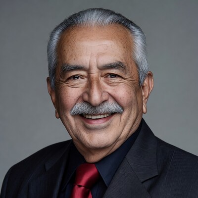 Smiling elderly man in suit