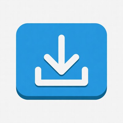 Blue Download Arrow Icon