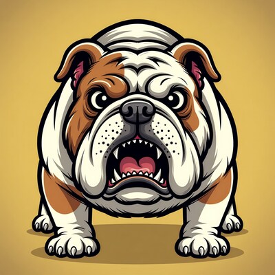 Growling Bulldog Illustration