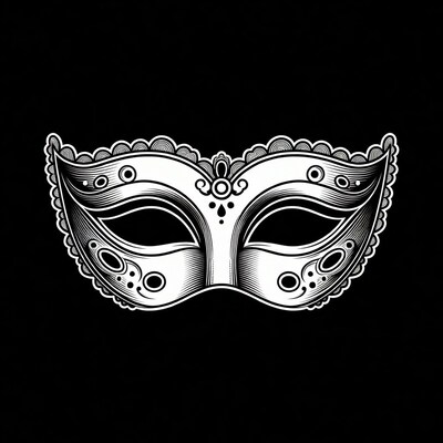 Ornate White Masquerade Mask