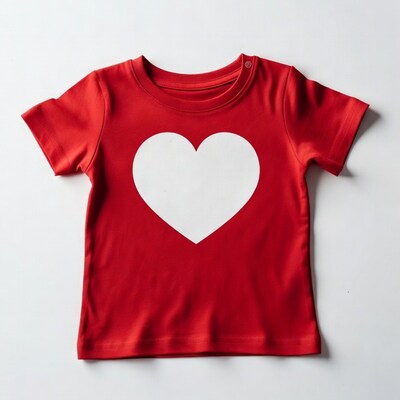 Red Baby Onesie with White Heart