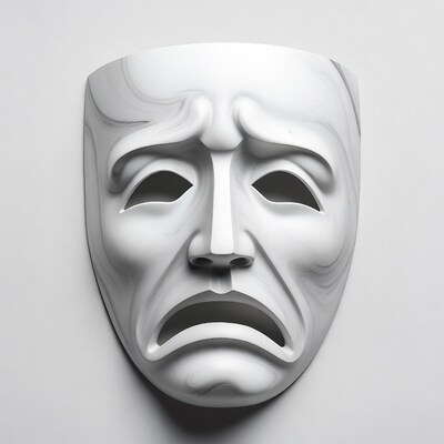 White Tragedy Theater Mask