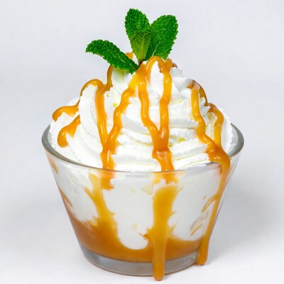 Whipped Cream Caramel Mint Dessert