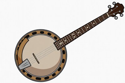 Banjo illustration isolated background
