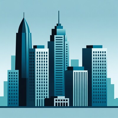 Blue Skyline Cityscape Illustration