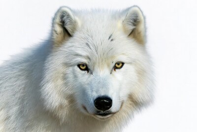 Close-up Arctic Wolf Portrait