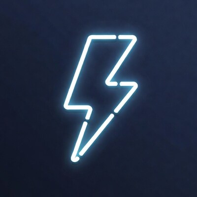 Glowing Neon Lightning Bolt