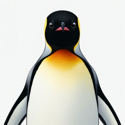 Emperor Penguin on White Background