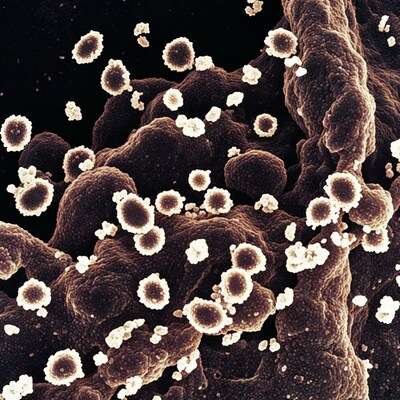 Colorized SEM cancer cells