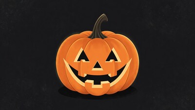 Jack-o-lantern pumpkin on black background