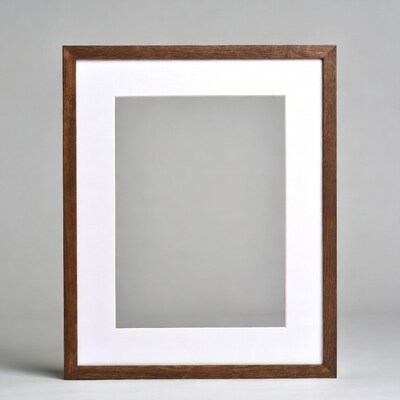 Empty Brown Wood Picture Frame