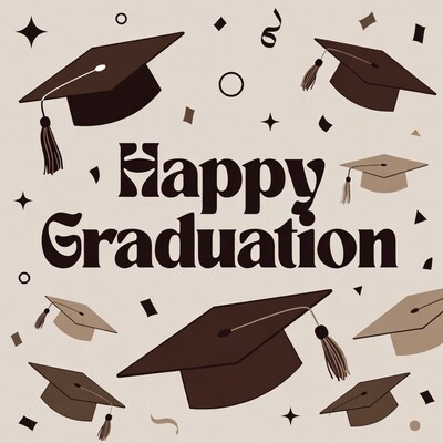 Happy Graduation with Caps