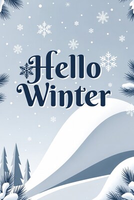 Hello Winter Snowy Illustration